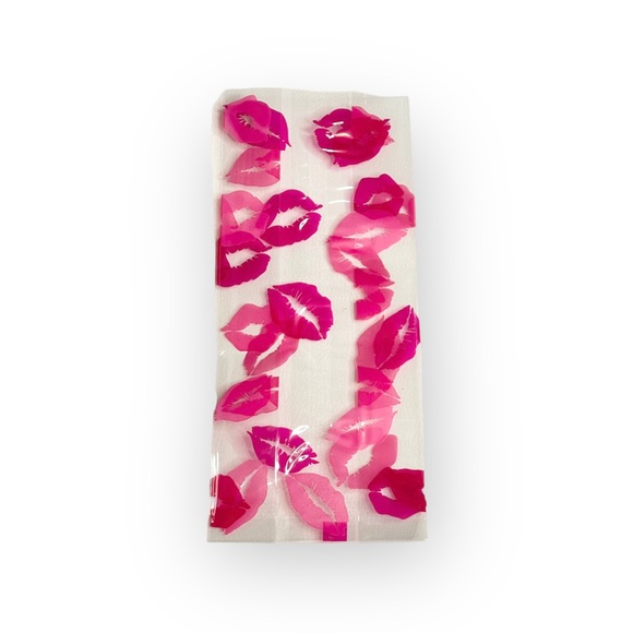 new 20 Smooches Pink Lips Print Kiss Cello Bags ᨎ Food Grade Cellophane 3“x 7.5“ - Picture 9 of 16
